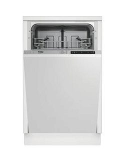 Beko Dis15010 Slimline 10-Place Integrated Dishwasher With 5 Programmes And Optional Connection - Dishwasher Only